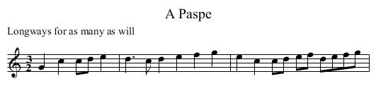 A Paspe - staff notation