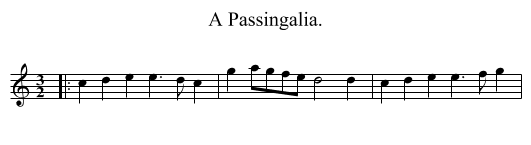 A Passingalia. - staff notation