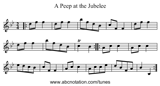 A Peep at the Jubelee - staff notation