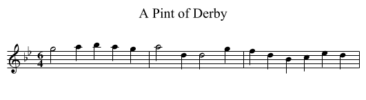 A Pint of Derby - staff notation