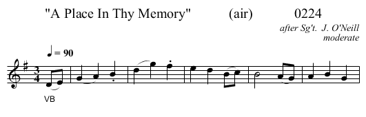 A Place In Thy Memory           (air)            0224 - staff notation