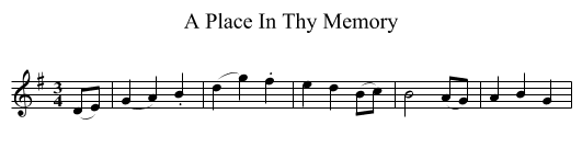 A Place In Thy Memory - staff notation