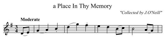 a Place In Thy Memory - staff notation