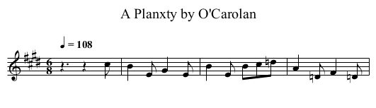 A Planxty by O'Carolan - staff notation