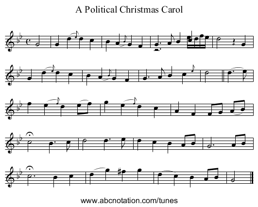 A Political Christmas Carol - staff notation