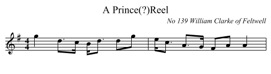 A Prince(?)Reel - staff notation