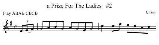 a Prize For The Ladies   #2 - staff notation