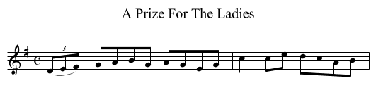 A Prize For The Ladies - staff notation