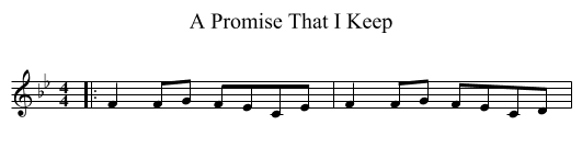 A Promise That I Keep - staff notation