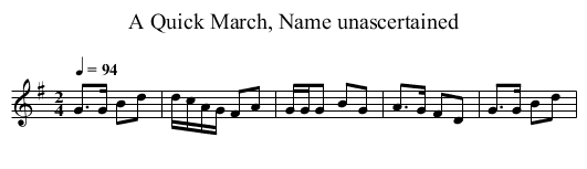 A Quick March, Name unascertained - staff notation