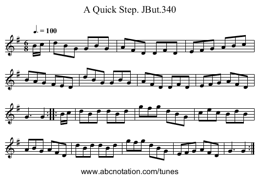 A Quick Step. JBut.340 - staff notation