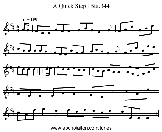 A Quick Step JBut.344 - staff notation