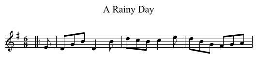 A Rainy Day - staff notation
