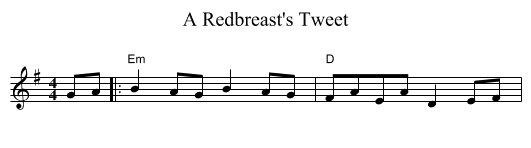 A Redbreast's Tweet - staff notation