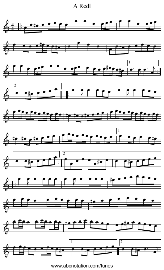 A Redl - staff notation