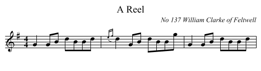 A Reel - staff notation