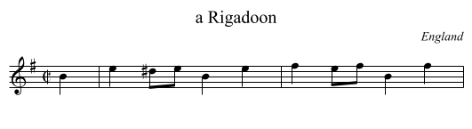 a Rigadoon - staff notation