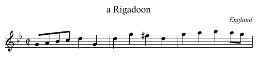 a Rigadoon - staff notation