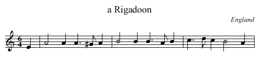 a Rigadoon - staff notation