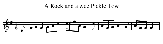 A Rock and a wee Pickle Tow - staff notation