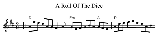 A Roll Of The Dice - staff notation