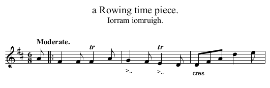 a Rowing time piece. - staff notation