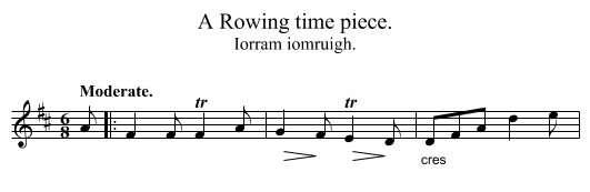 A Rowing time piece. - staff notation