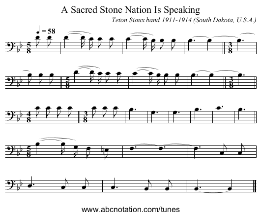 A Sacred Stone Nation Is Speaking - staff notation