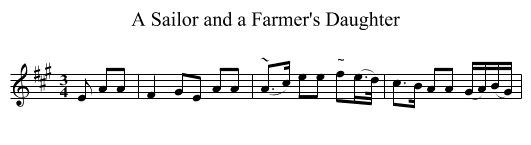 A Sailor and a Farmer's Daughter - staff notation