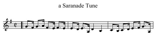 a Saranade Tune - staff notation