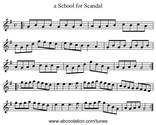 a School for Scandal - staff notation