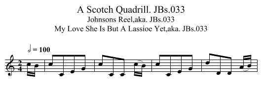 A Scotch Quadrill. JBs.033 - staff notation