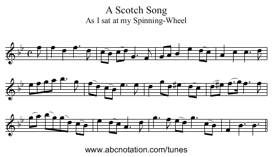 A Scotch Song - staff notation