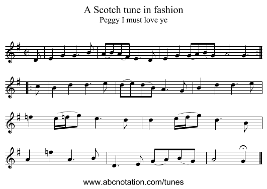 A Scotch tune in fashion - staff notation