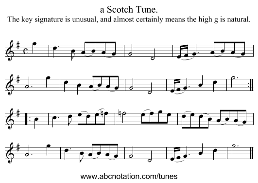 a Scotch Tune. - staff notation