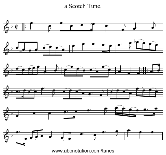 a Scotch Tune. - staff notation