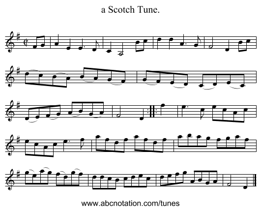 a Scotch Tune. - staff notation