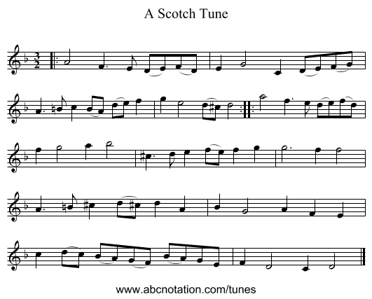 A Scotch Tune - staff notation