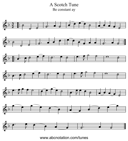 A Scotch Tune - staff notation