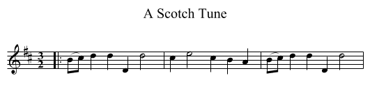 A Scotch Tune - staff notation