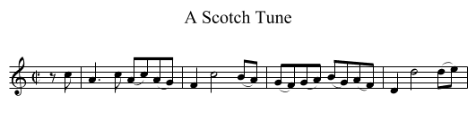 A Scotch Tune - staff notation