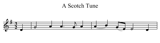 A Scotch Tune - staff notation
