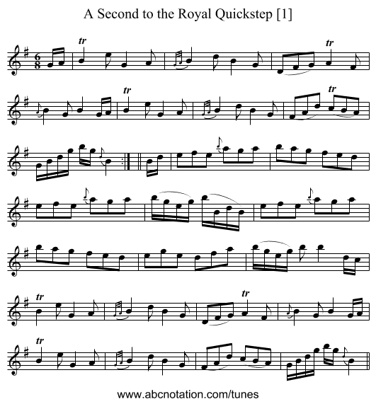 A Second to the Royal Quickstep [1] - staff notation