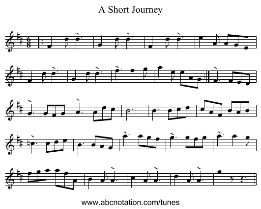 A Short Journey - staff notation