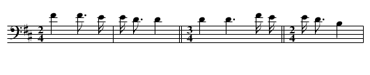 A Short Time - staff notation