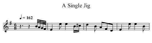 A Single Jig - staff notation
