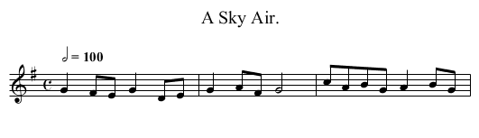 A Sky Air. - staff notation
