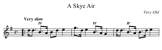 A Skye Air - staff notation