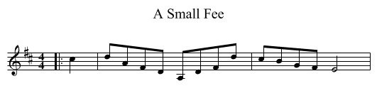 A Small Fee - staff notation