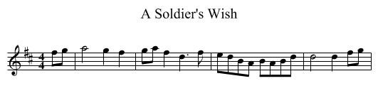 A Soldier's Wish - staff notation